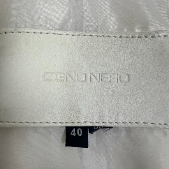 Cigno Nero Jacket Women's EU 40 | US 6 (S) Ivory Leather Moto Biker Buttery Soft - Picture 5 of 15